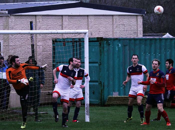 Action from Carew versus Lamphey. Picture by Brian McKehon
